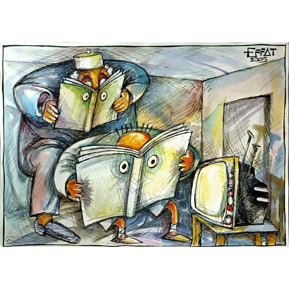 Mohammed Effat 29x21cm Orijinal Karikatür BOD06111