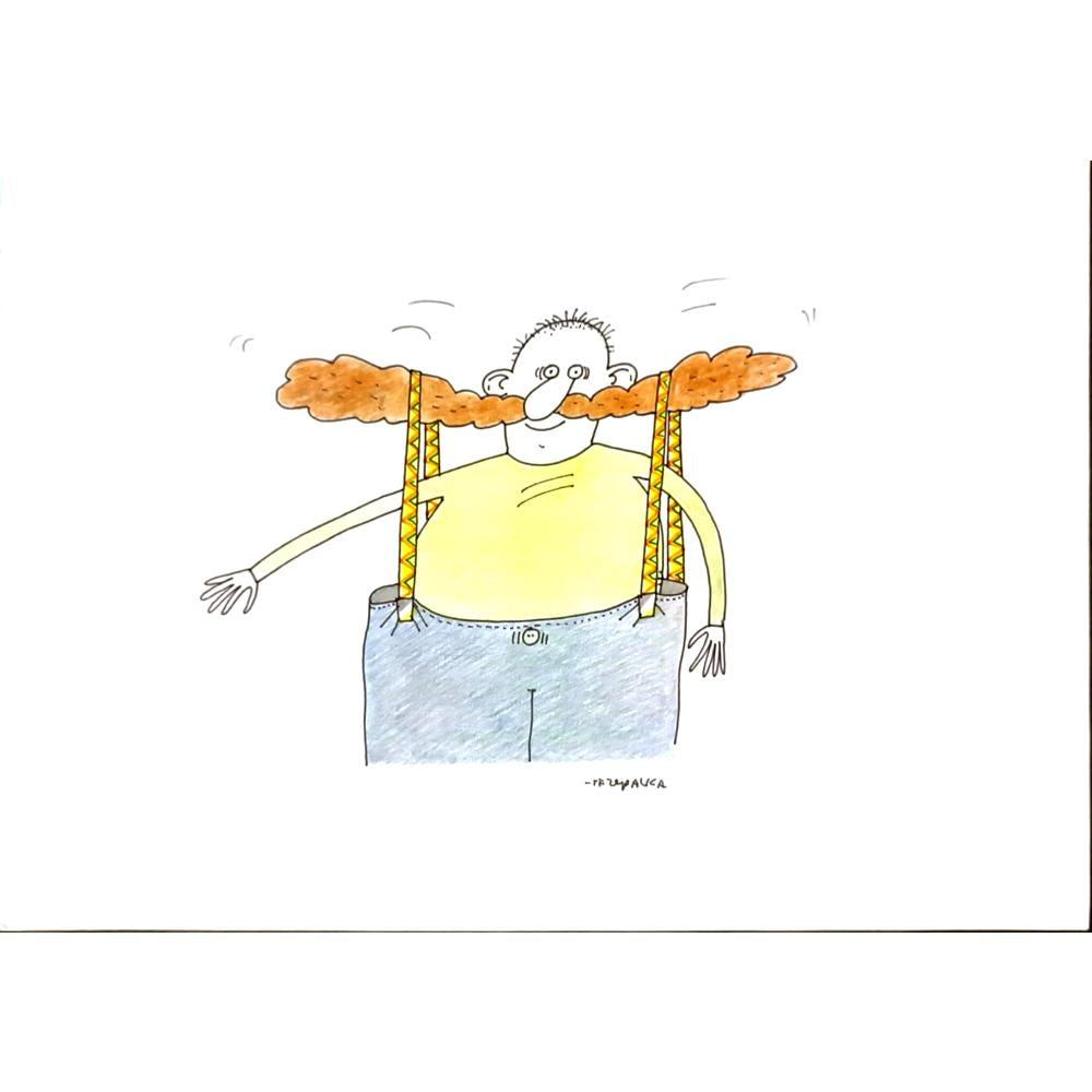 Maciej Trzepakka 29x21cm Orijinal Karikatür BOD06117