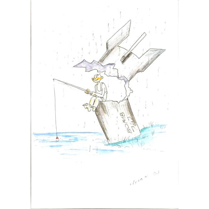 Husan Sodiqov 29x21cm Orijinal Karikatür BOD06122