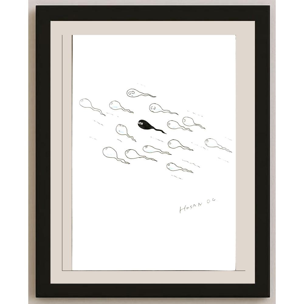 Husan Sodiqov 29x21cm Orijinal Karikatür BOD06123