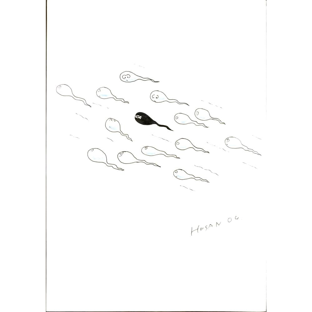 Husan Sodiqov 29x21cm Orijinal Karikatür BOD06123