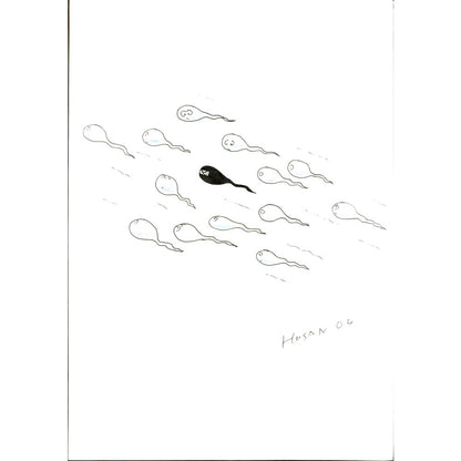 Husan Sodiqov 29x21cm Orijinal Karikatür BOD06123