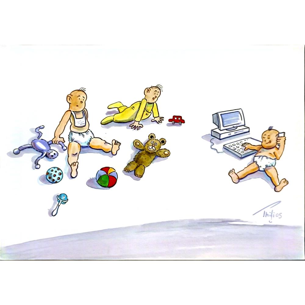 Bossens Philippe 29x21cm Orijinal Karikatür BOD06124
