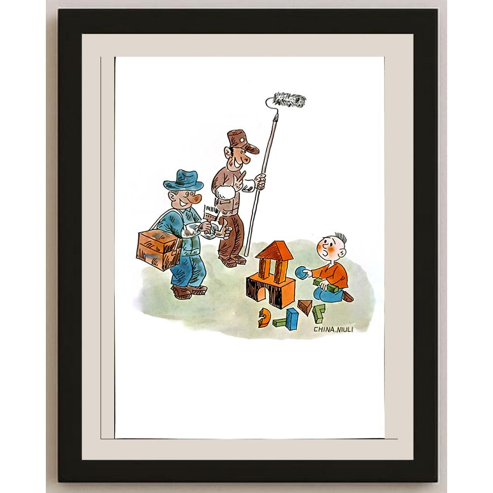 Niu Li 29x21cm Orijinal Karikatür BOD06125