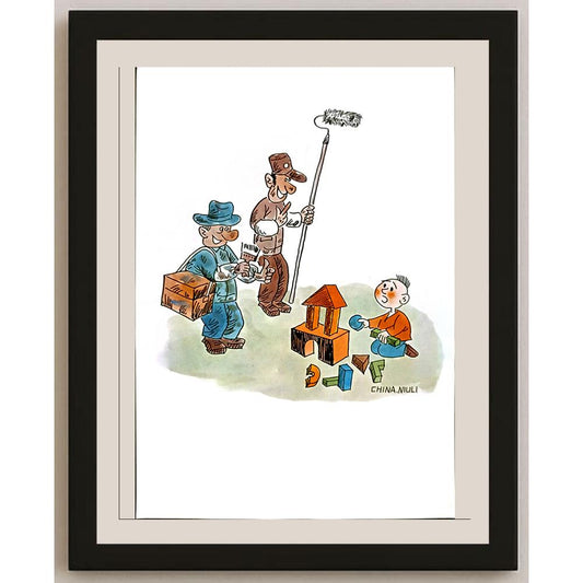 Niu Li 29x21cm Orijinal Karikatür BOD06125