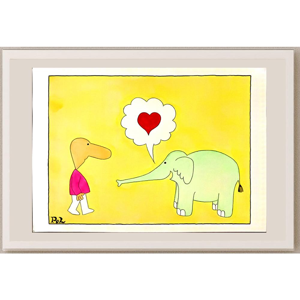 Louis Postruzin 29x21cm Orijinal Karikatür BOD06126