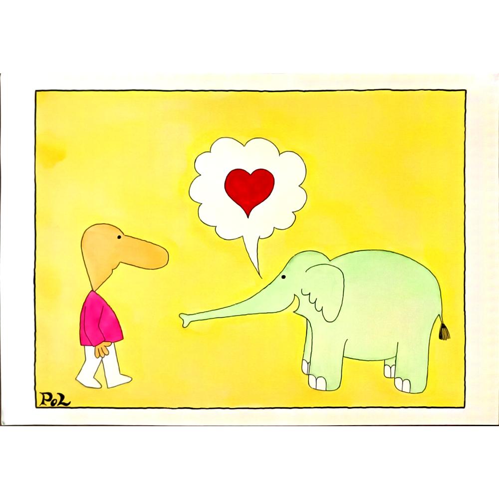 Louis Postruzin 29x21cm Orijinal Karikatür BOD06126