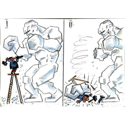 Travia Victor 29x21cm Orijinal Karikatür BOD06136