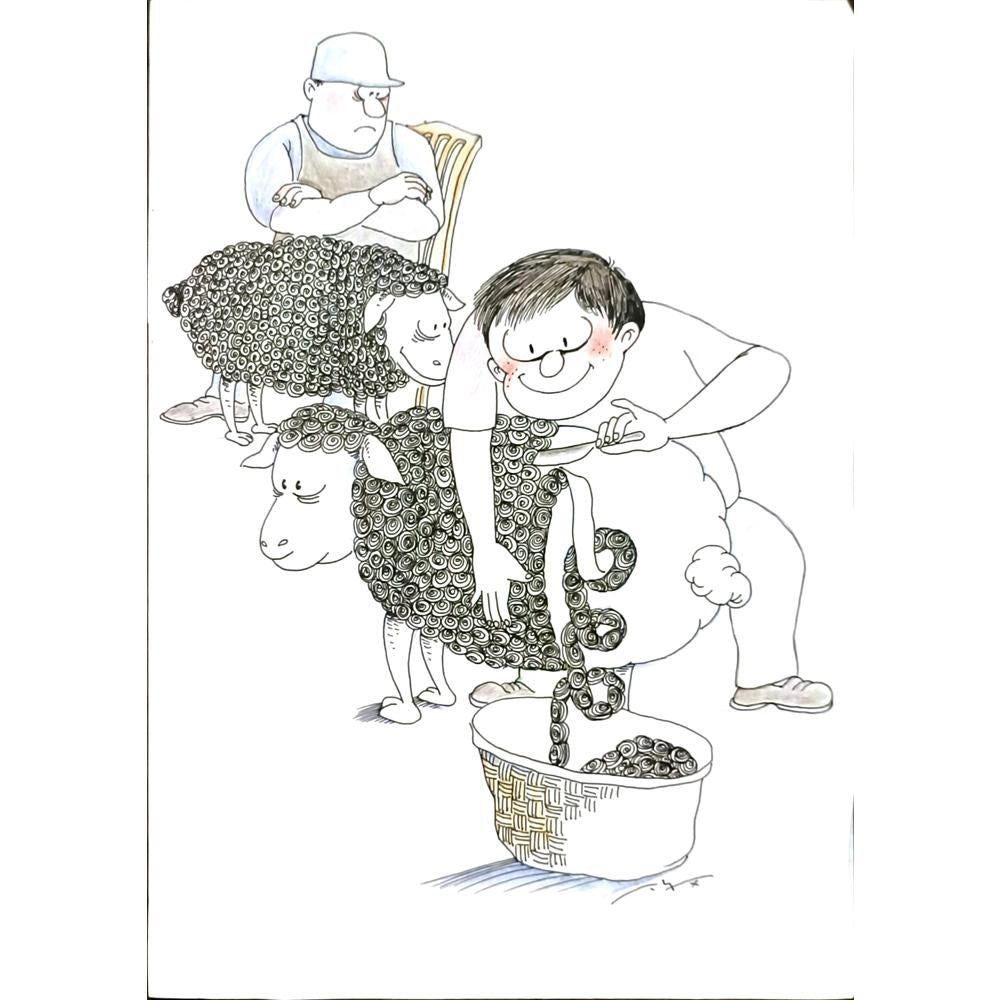 Chen Gang 29x21cm Orijinal Karikatür BOD06137