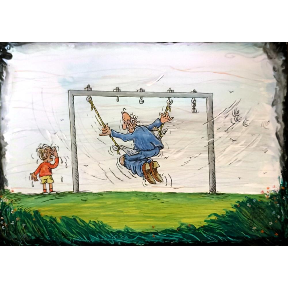 Jordan Popiliev 33x23cm Orijinal Karikatür BOD06138