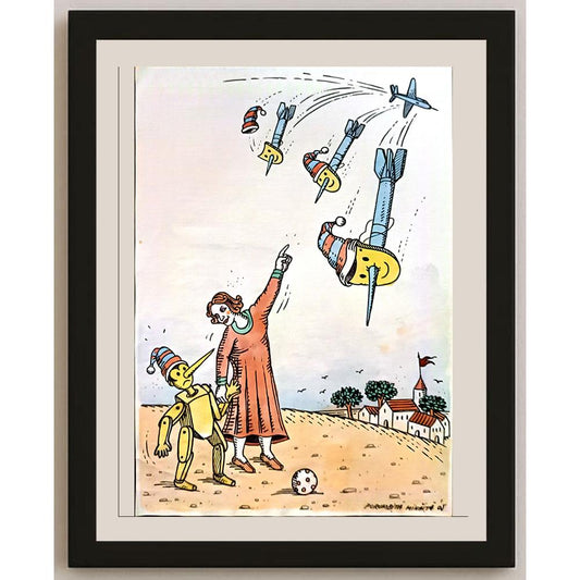 Porumbita Mihaita 29x21cm Orijinal Karikatür BOD06141