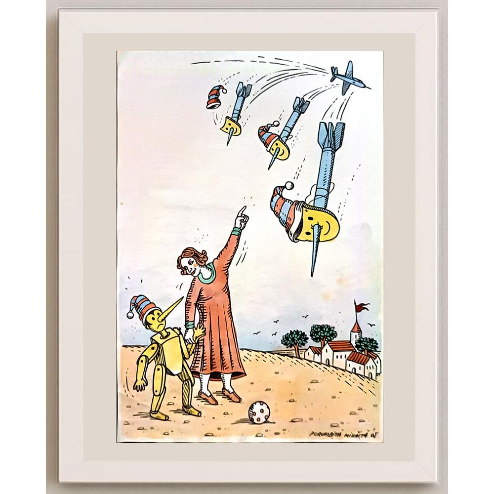 Porumbita Mihaita 29x21cm Orijinal Karikatür BOD06141