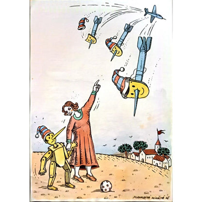 Porumbita Mihaita 29x21cm Orijinal Karikatür BOD06141
