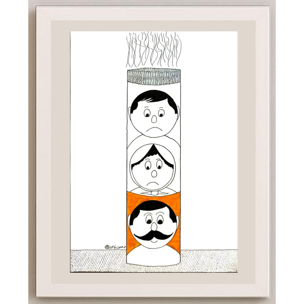 Mostafa Hossein Nia 29x21cm Orijinal Karikatür BOD06142