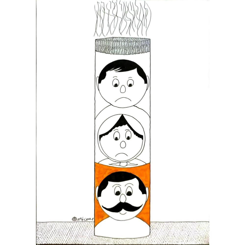 Mostafa Hossein Nia 29x21cm Orijinal Karikatür BOD06142