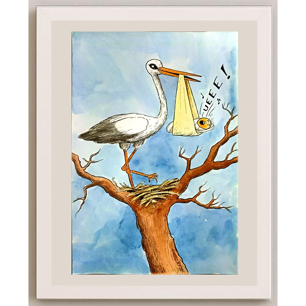 Aurel Stefan Alexandrescu 29x21cm Orijinal Karikatür BOD06150