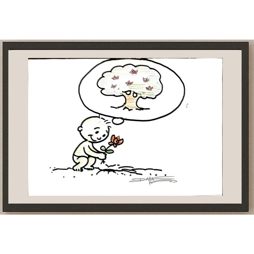 Dattatreya Chiluveru 29x21cm Orijinal Karikatür BOD06154