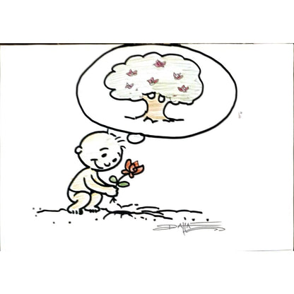 Dattatreya Chiluveru 29x21cm Orijinal Karikatür BOD06154