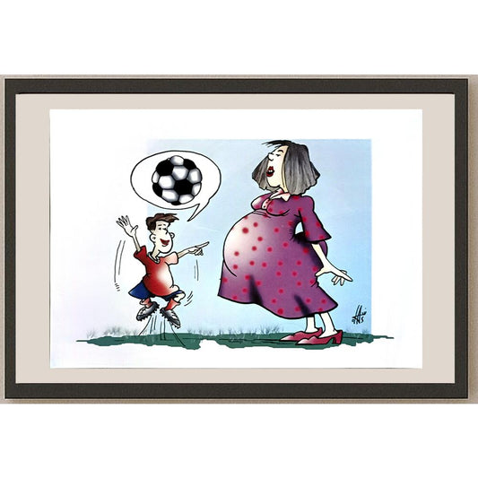 Nikola Otas 29x21cm Orijinal Karikatür BOD06158