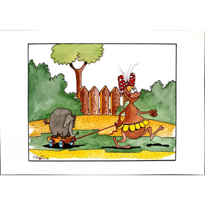 Tadeusz Krotos 29x21cm Orijinal Karikatür BOD06159