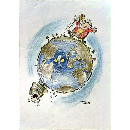 Mario Rosanda 29x21cm Orijinal Karikatür BOD06160