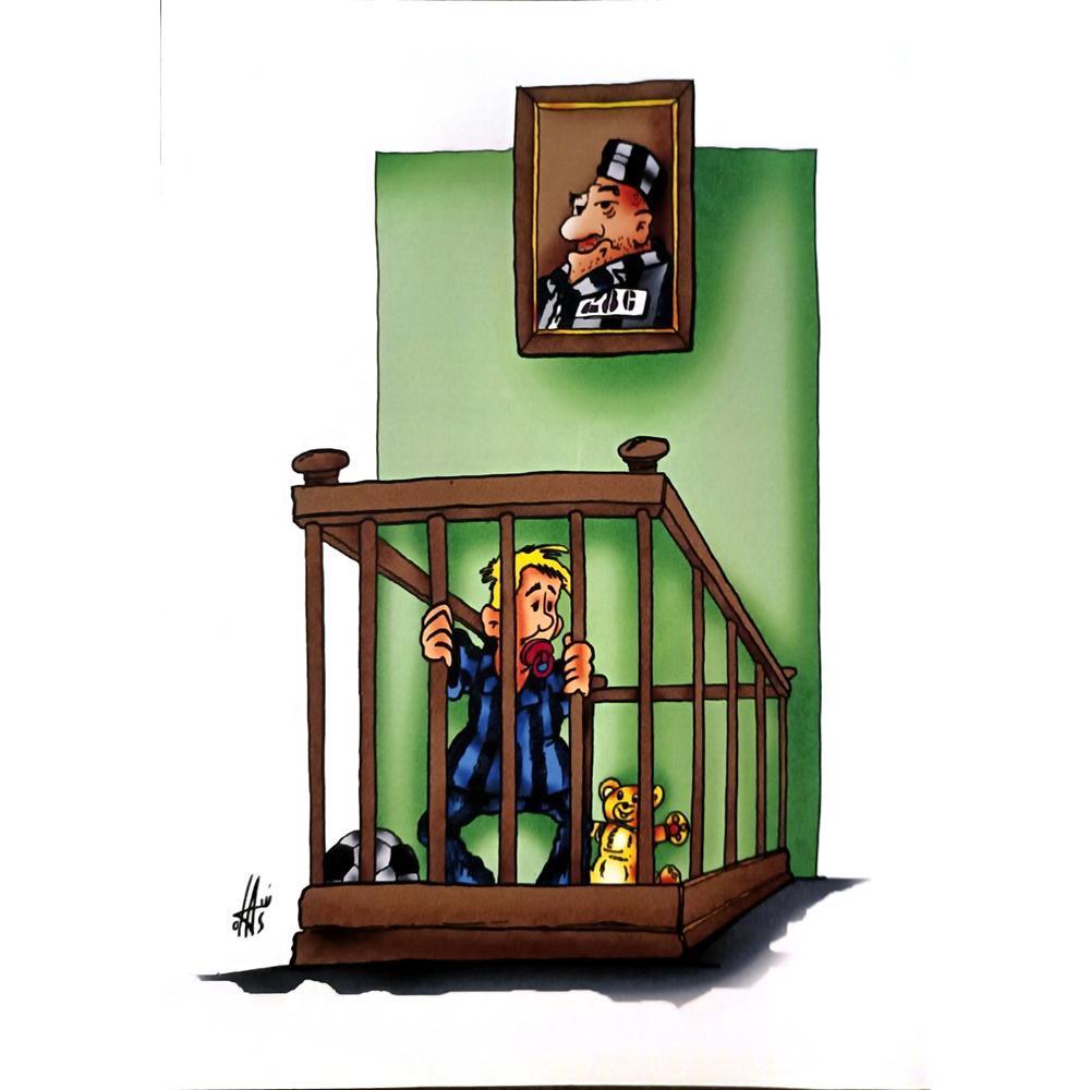 Nikola Otas 29x21cm Orijinal Karikatür BOD06162