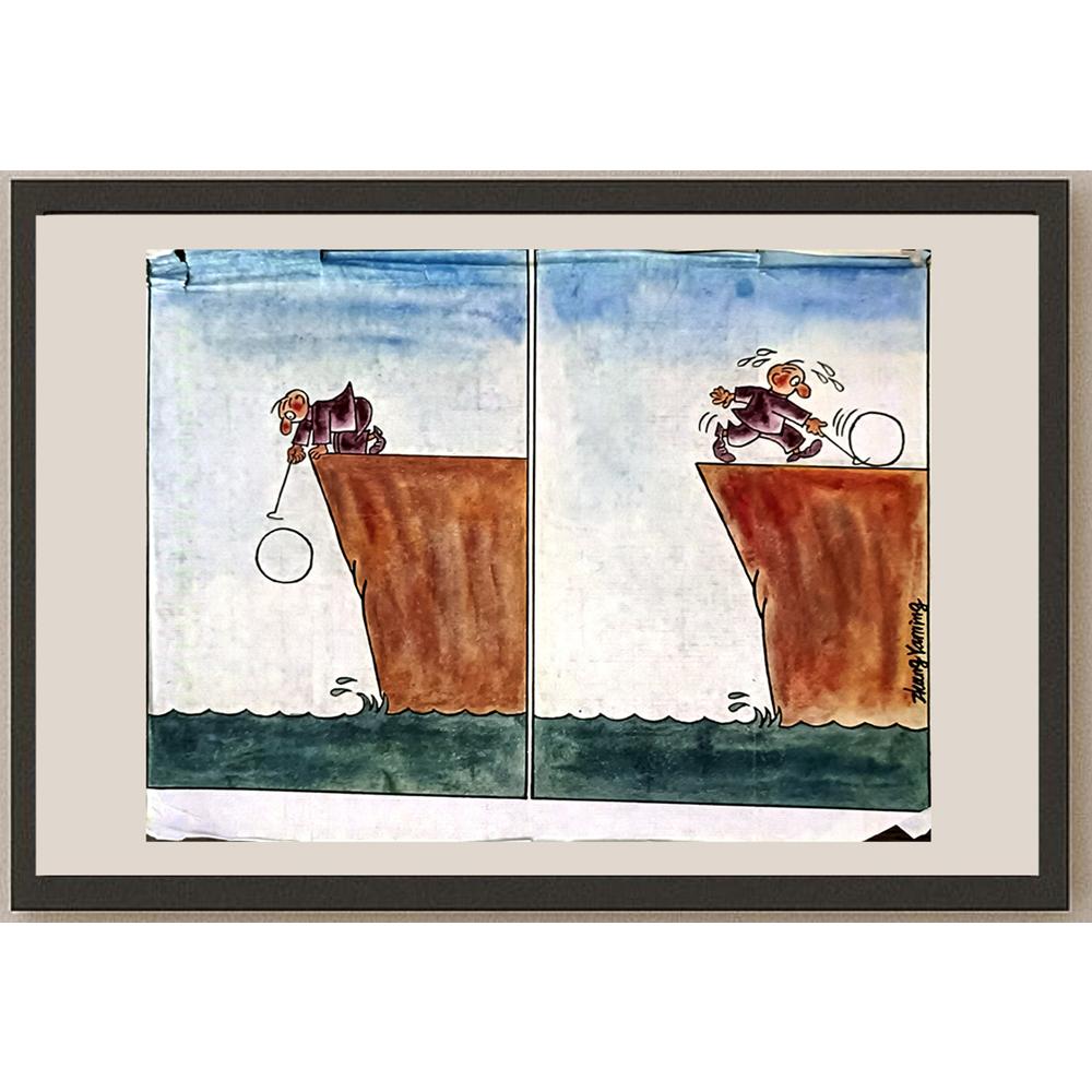 Zhang Yaming 35x33cm Orijinal Karikatür BOD06168