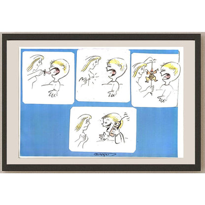 Wolfgang Schlegel 29x21cm Orijinal Karikatür BOD06193