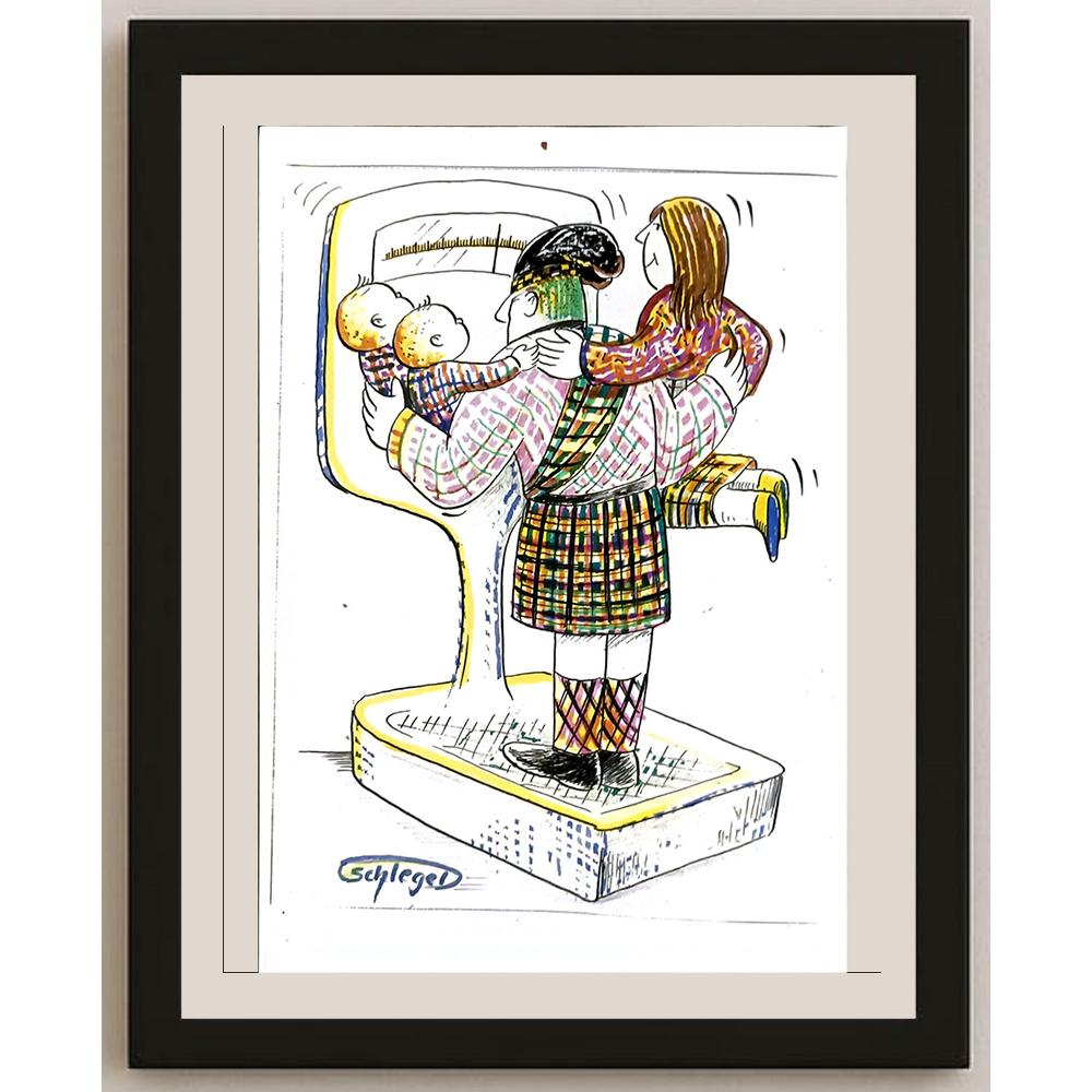 Wolfgang Schlegel 29x21cm Orijinal Karikatür BOD06194