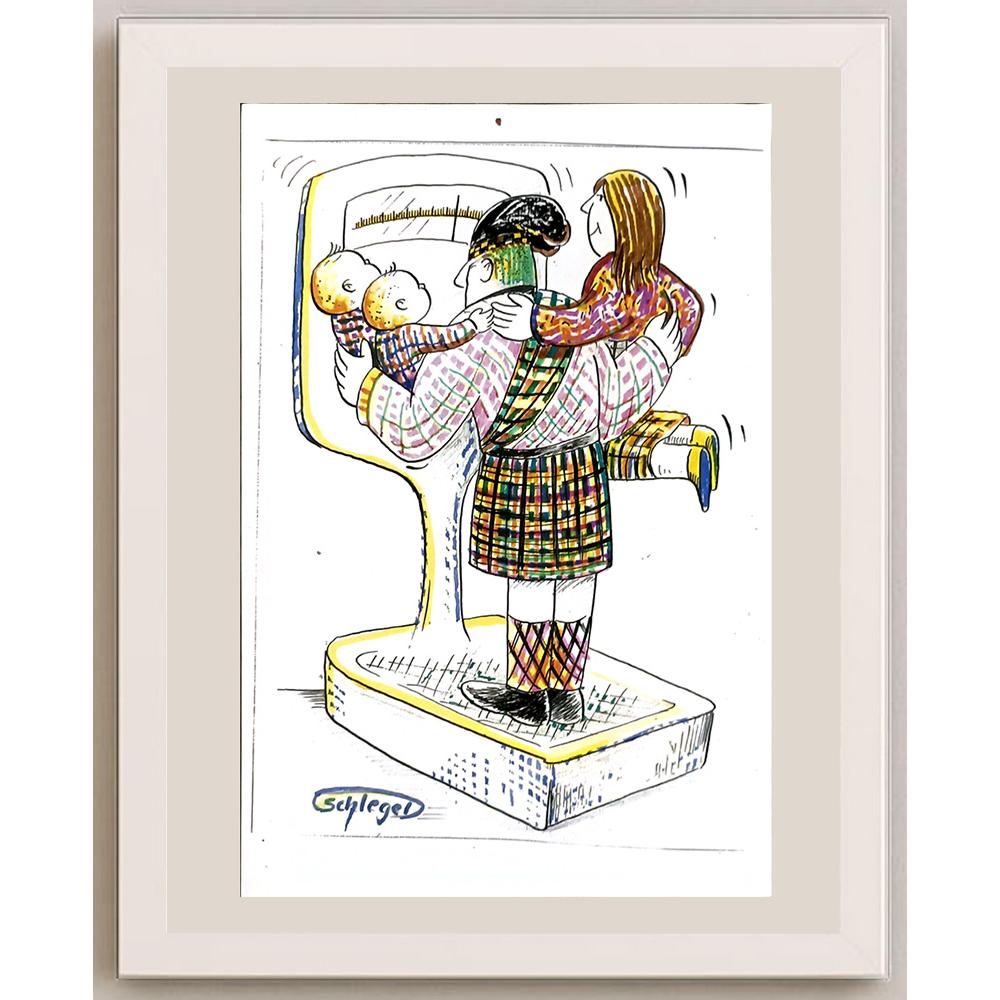 Wolfgang Schlegel 29x21cm Orijinal Karikatür BOD06194