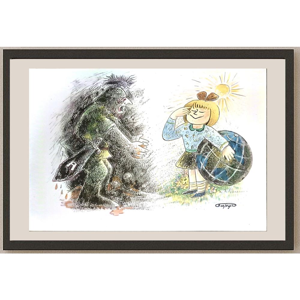 Wolfgang Schlegel 29x21cm Orijinal Karikatür BOD06195