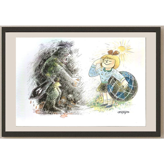 Wolfgang Schlegel 29x21cm Orijinal Karikatür BOD06195