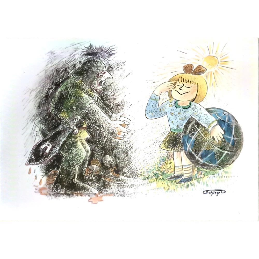 Wolfgang Schlegel 29x21cm Orijinal Karikatür BOD06195
