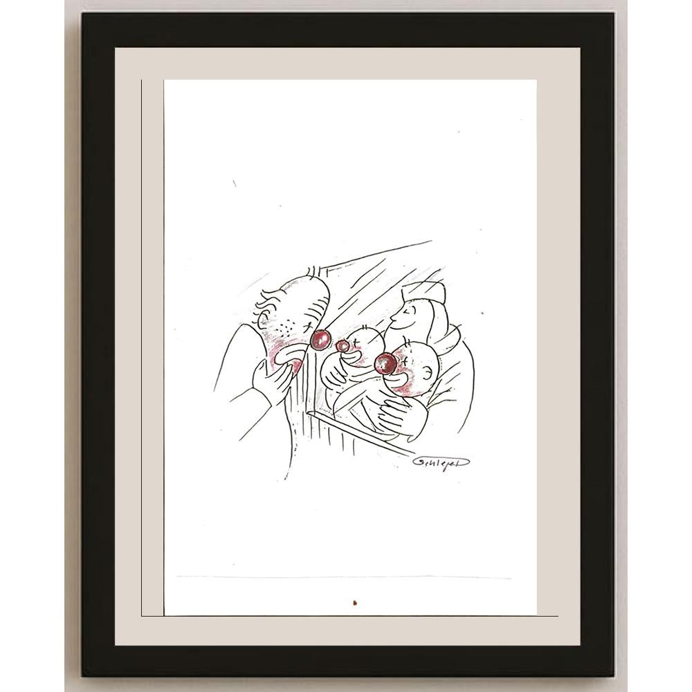 Wolfgang Schlegel 29x21cm Orijinal Karikatür BOD06203