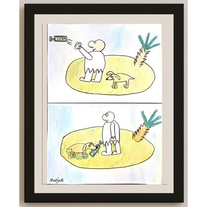 Marjan Rezaie 29x21cm Orijinal Karikatür BOD06210