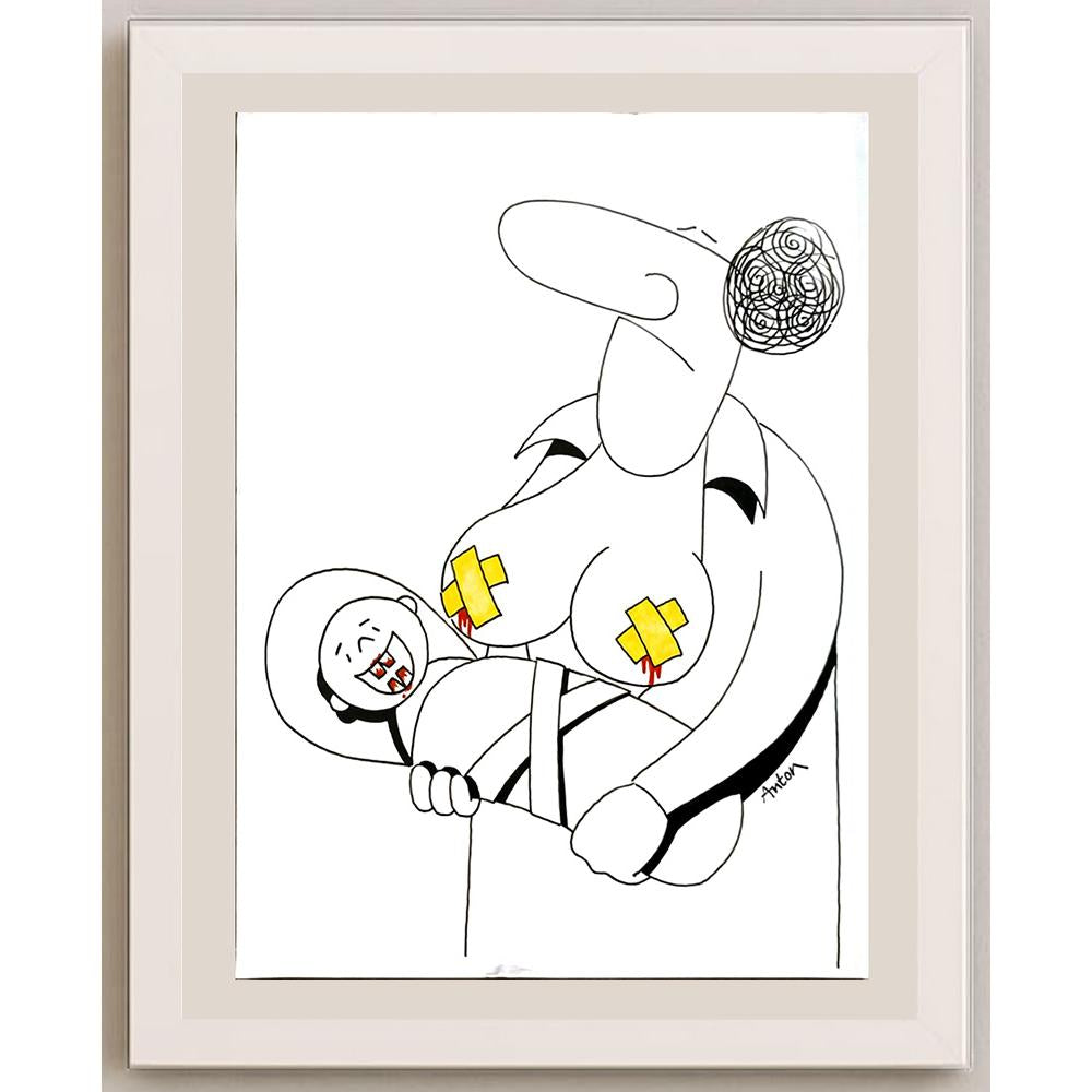 Anton Kotreba 29x21cm Orijinal Karikatür BOD06211