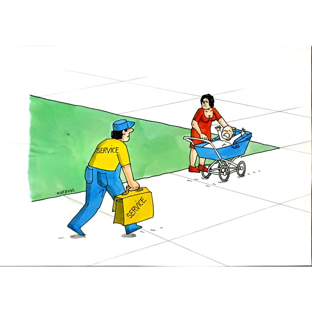 Lubomir Kotrha 29x21cm Orijinal Karikatür BOD06214
