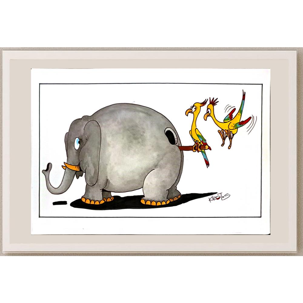 Tadeusz Krotos 29x21cm Orijinal Karikatür BOD06221