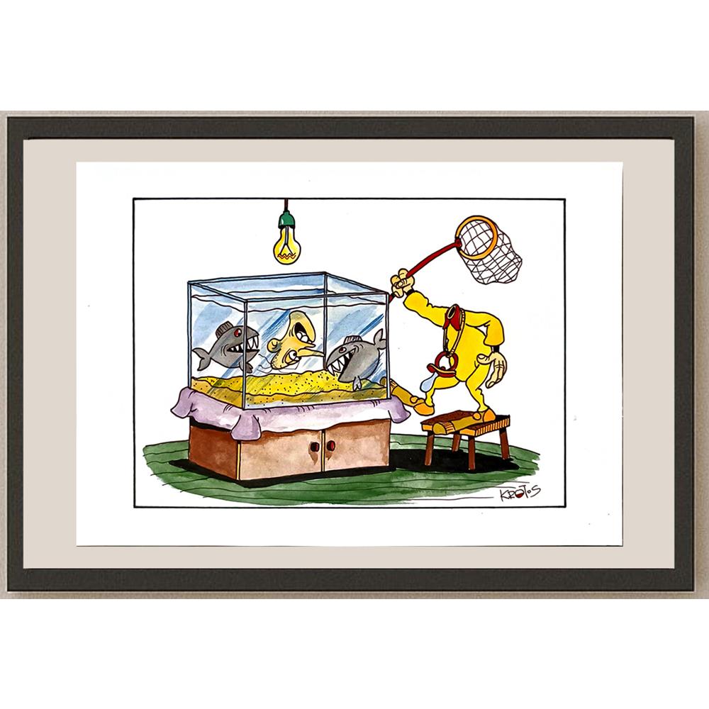 Tadeusz Krotos 29x21cm Orijinal Karikatür BOD06224