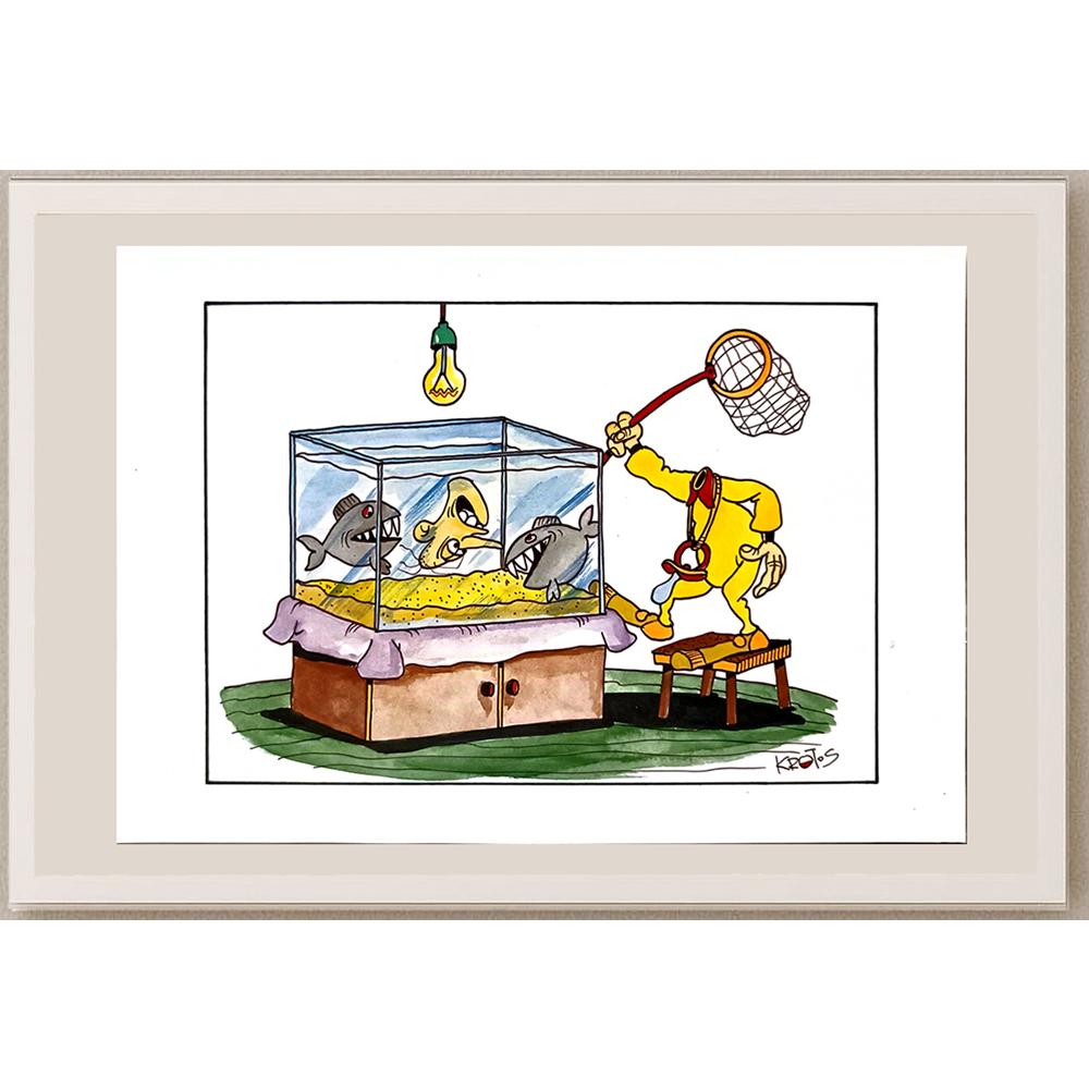 Tadeusz Krotos 29x21cm Orijinal Karikatür BOD06224