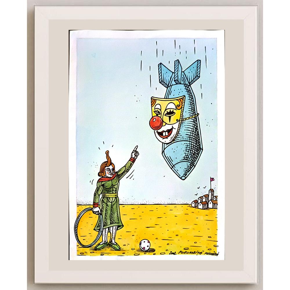 Porumbita Mihaita 29x21cm Orijinal Karikatür BOD06227