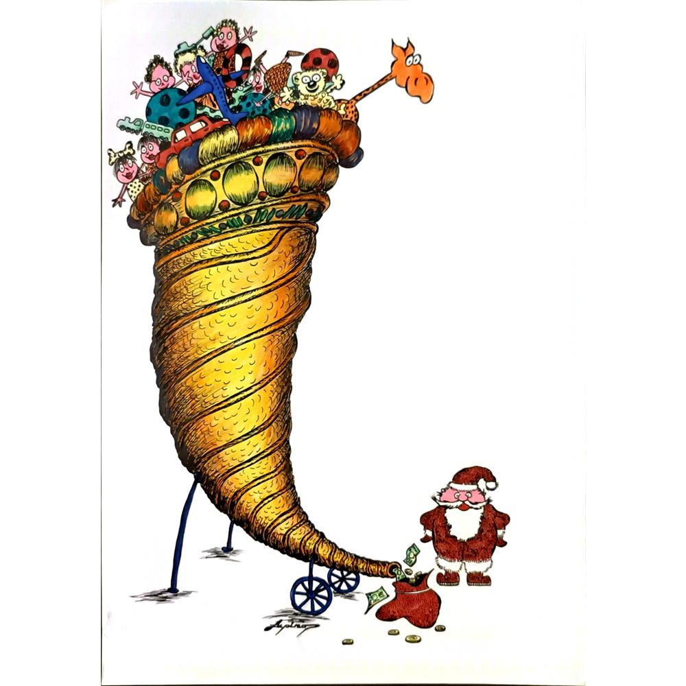 Marian Lupu 29x21cm Orijinal Karikatür BOD06238