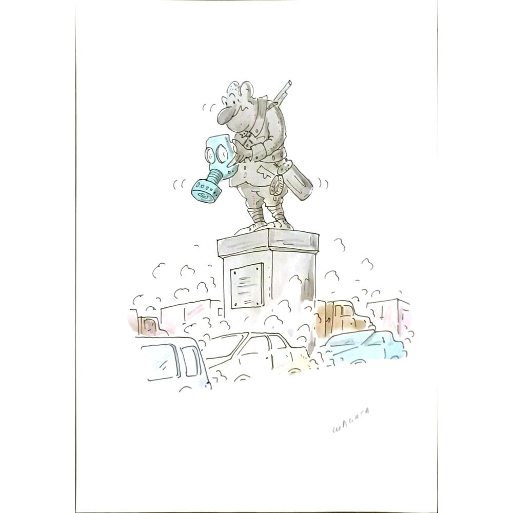 Radek Machata 29x21cm Orijinal Karikatür BOD06243