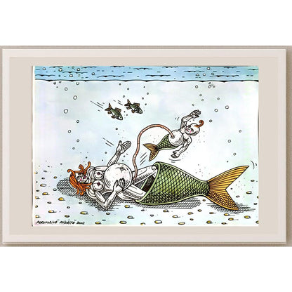 Porumbita Mihaita 29x21cm Orijinal Karikatür BOD06245