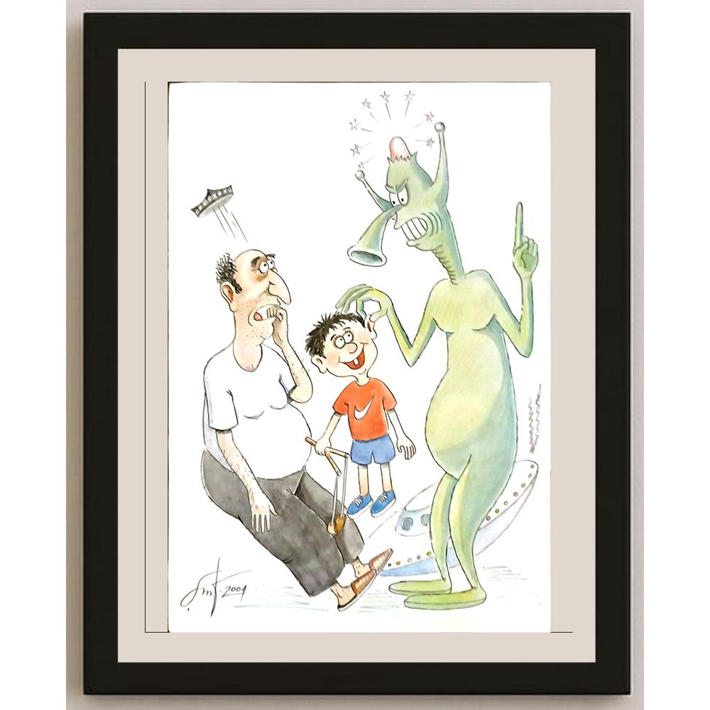 Shavkat Turapov 29x21cm Orijinal Karikatür BOD06249
