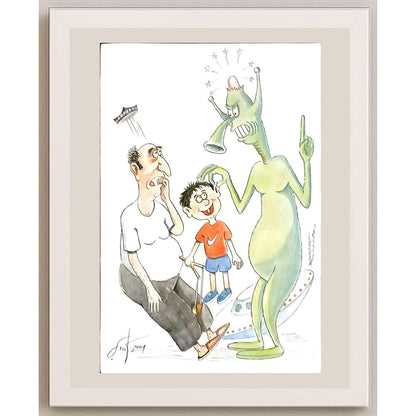 Shavkat Turapov 29x21cm Orijinal Karikatür BOD06249