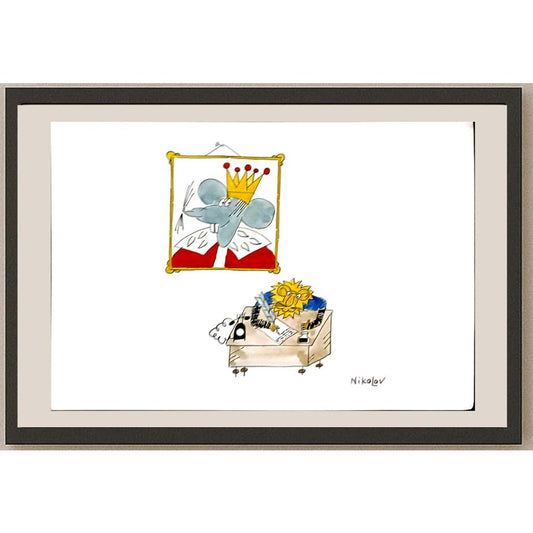 Unknown 29x21cm Orijinal Karikatür BOD06256