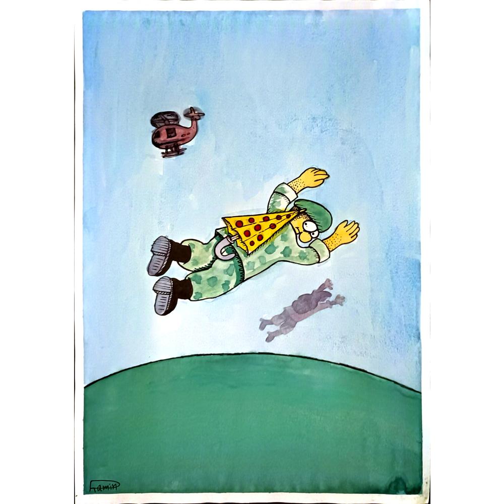 Ramin Rezaie 29x21cm Orijinal Karikatür BOD06261