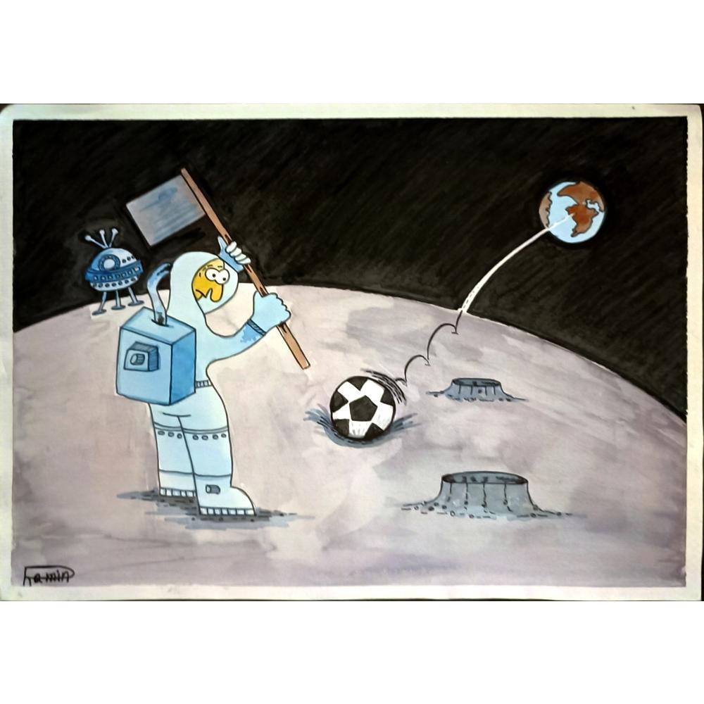 Ramin Rezaie 29x21cm Orijinal Karikatür BOD06264