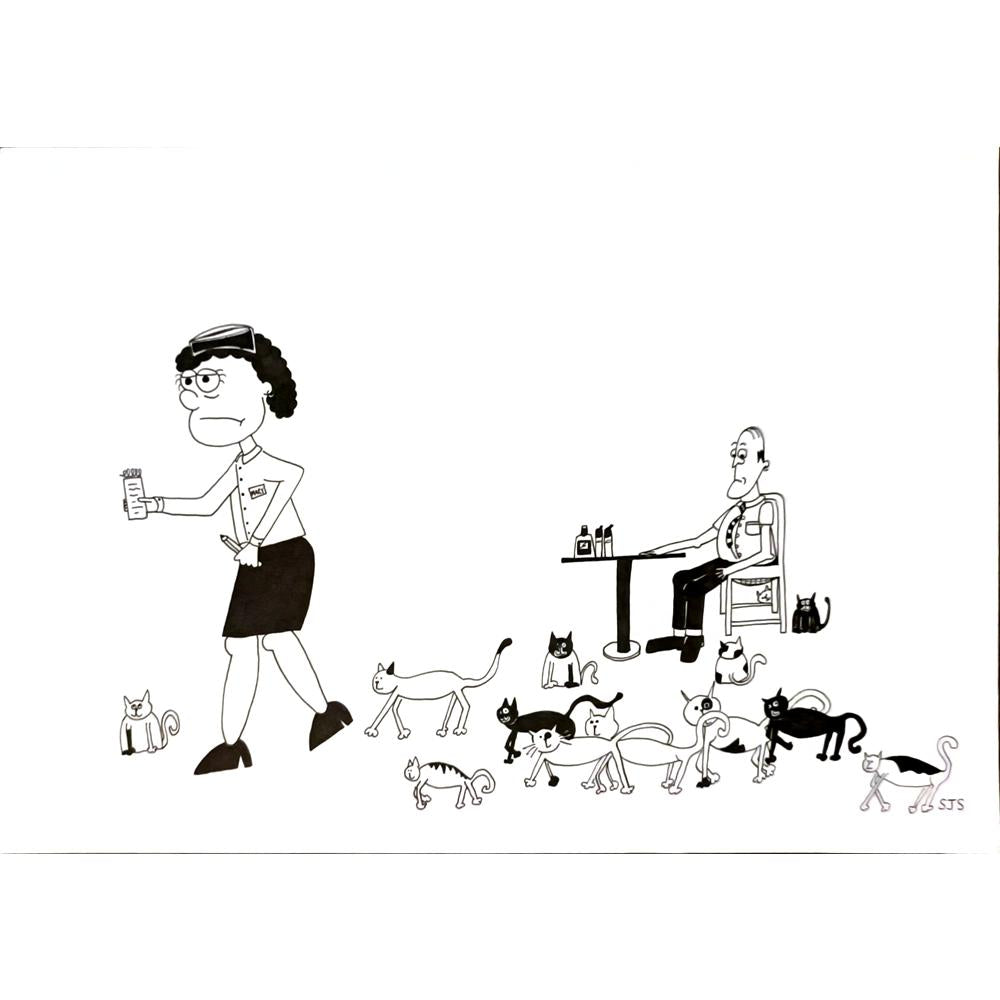 Sarah Shirtcliffe 29x21cm Orijinal Karikatür BOD06270